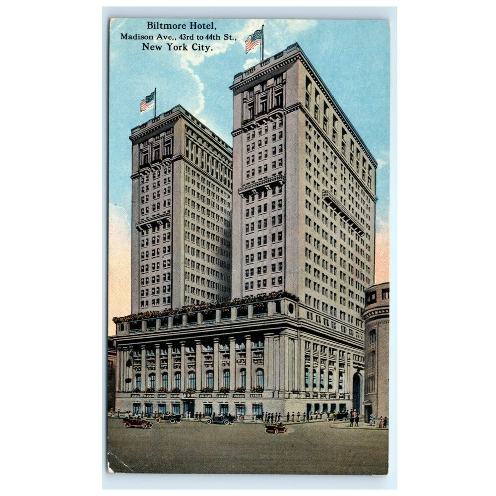 Vintage Postcard New York City Biltmore Hotel Midtown Manhattan Grand Central